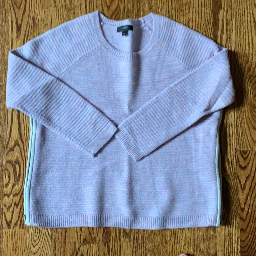 Lavender/pink melange sweater with zippers sides.